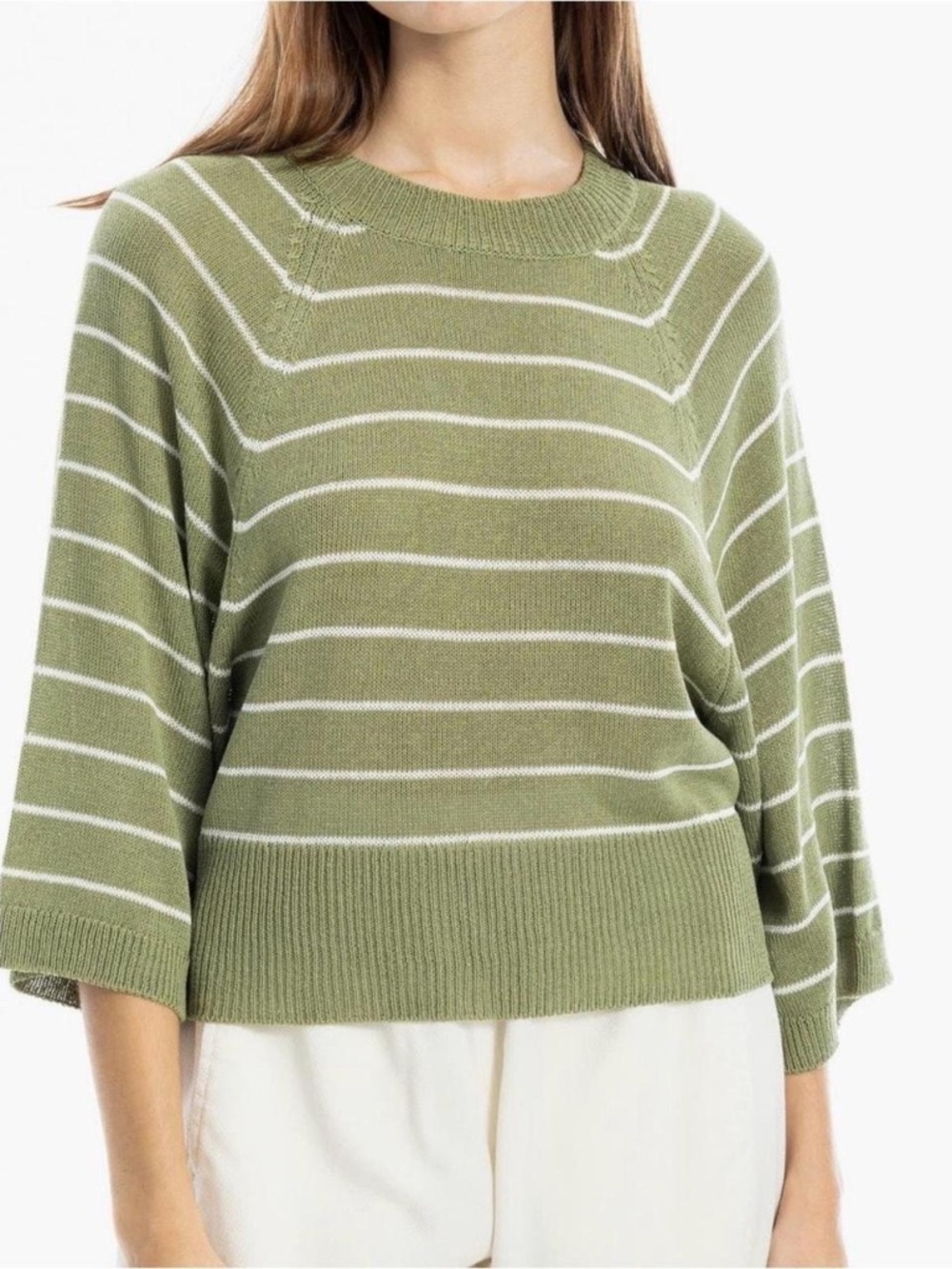 Max Studio Stripe Raglan Sleeve Sweater